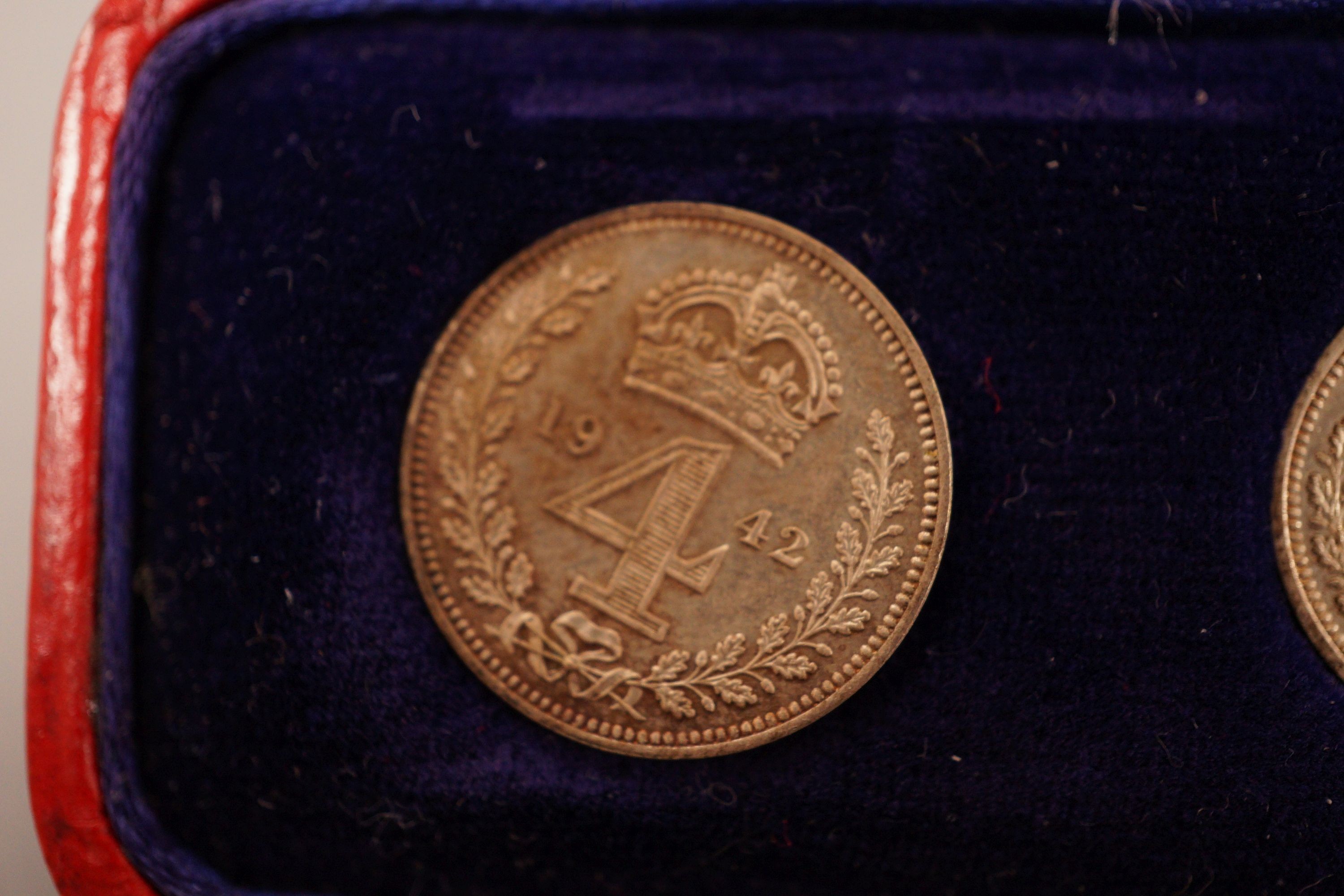A cased George VI Maundy money set 1942